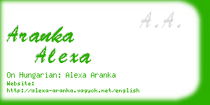 aranka alexa business card